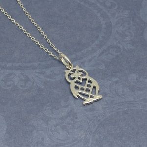 Sterling Silver Owl Charm with chain
